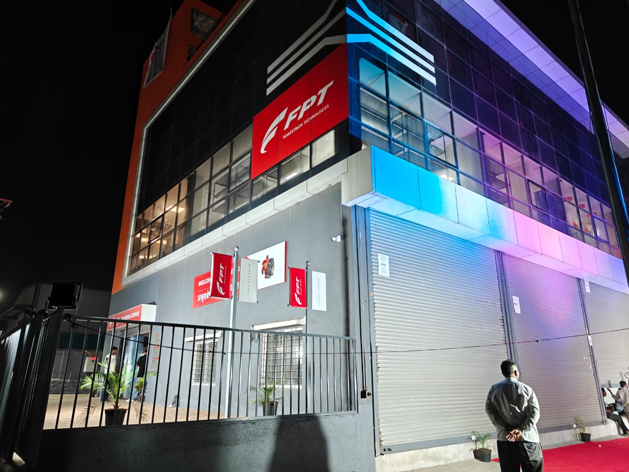 Evening view of the building